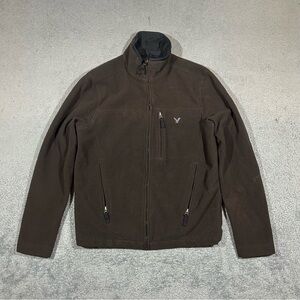 Y2K American Eagle Outfitters full-zip fleece jacket Brown Men’s Small #1649